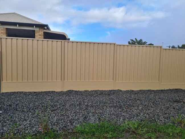 grey colorbond with retaining